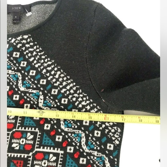 J.Crew | Sweater Womens Size Small Green Wool Long Sleeve Knotted Scarf Top - Picture 8 of 11